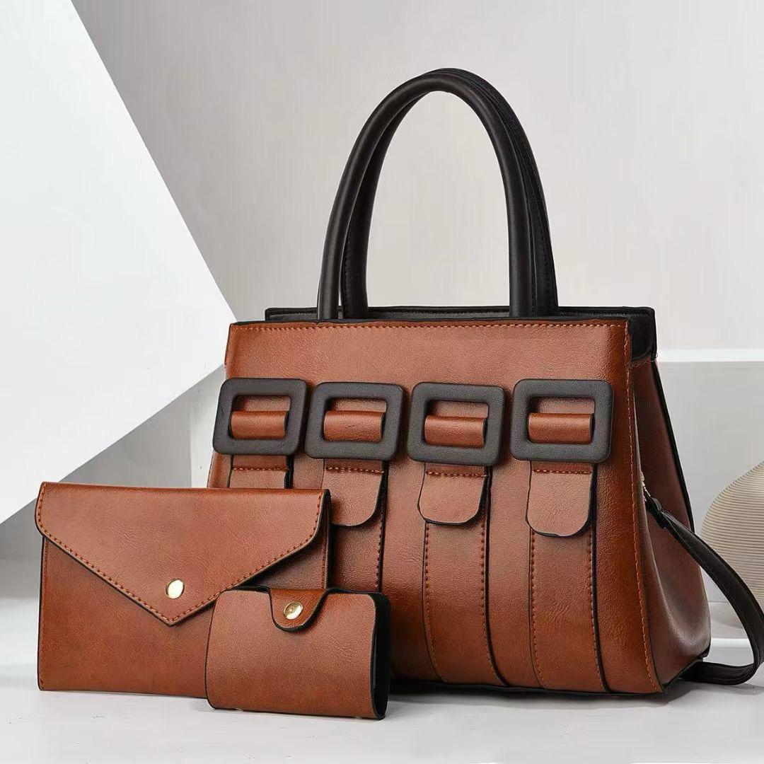 Leather bag 3 piece set