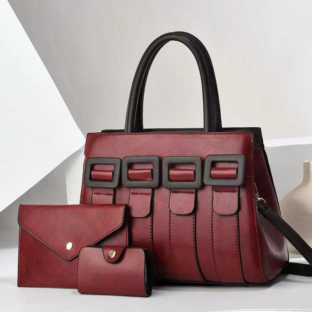 Leather bag 3 piece set