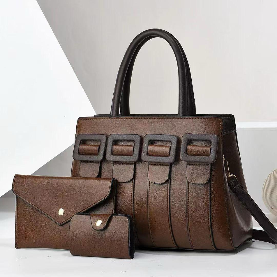 Leather bag 3 piece set