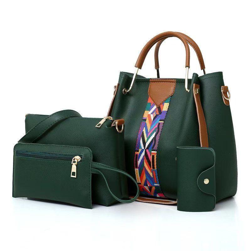 Synthetic leather bag 4 piece set