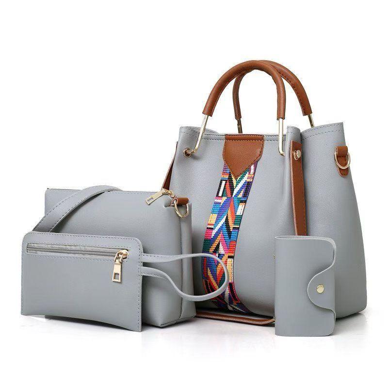 Synthetic leather bag 4 piece set