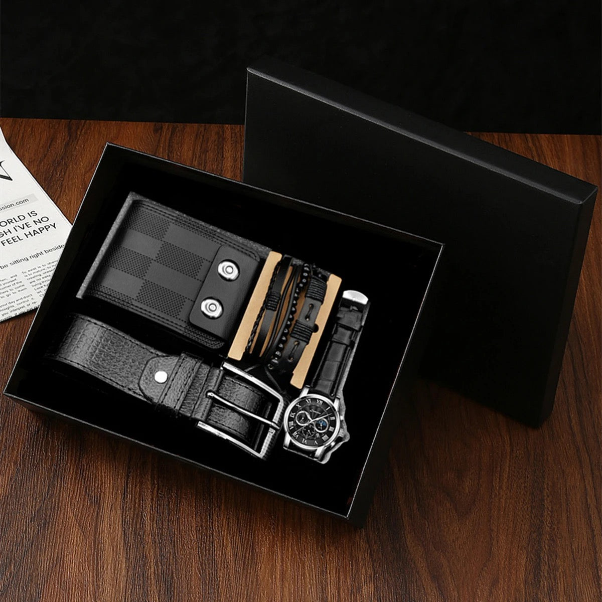 Leather Belt, Wallet, Keychain & Pen