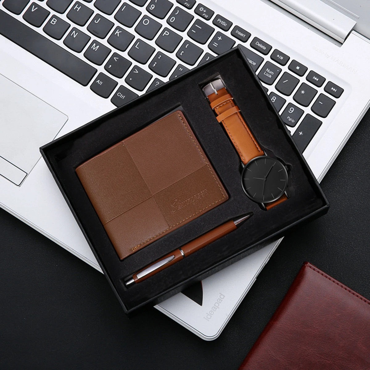 Leather Belt, Wallet, Keychain & Pen