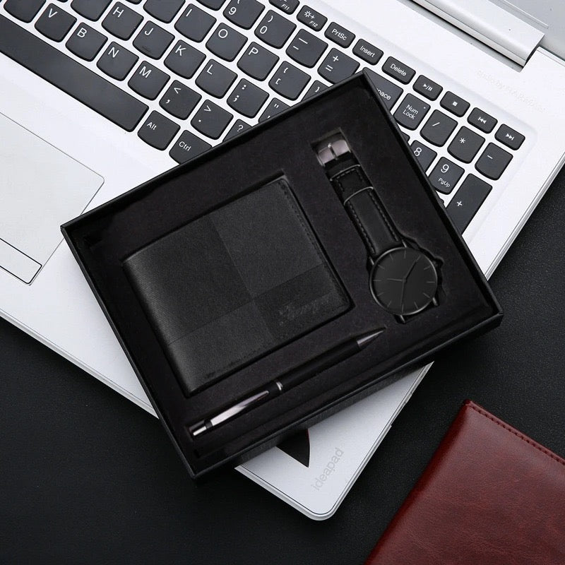 Leather Belt, Wallet, Keychain & Pen