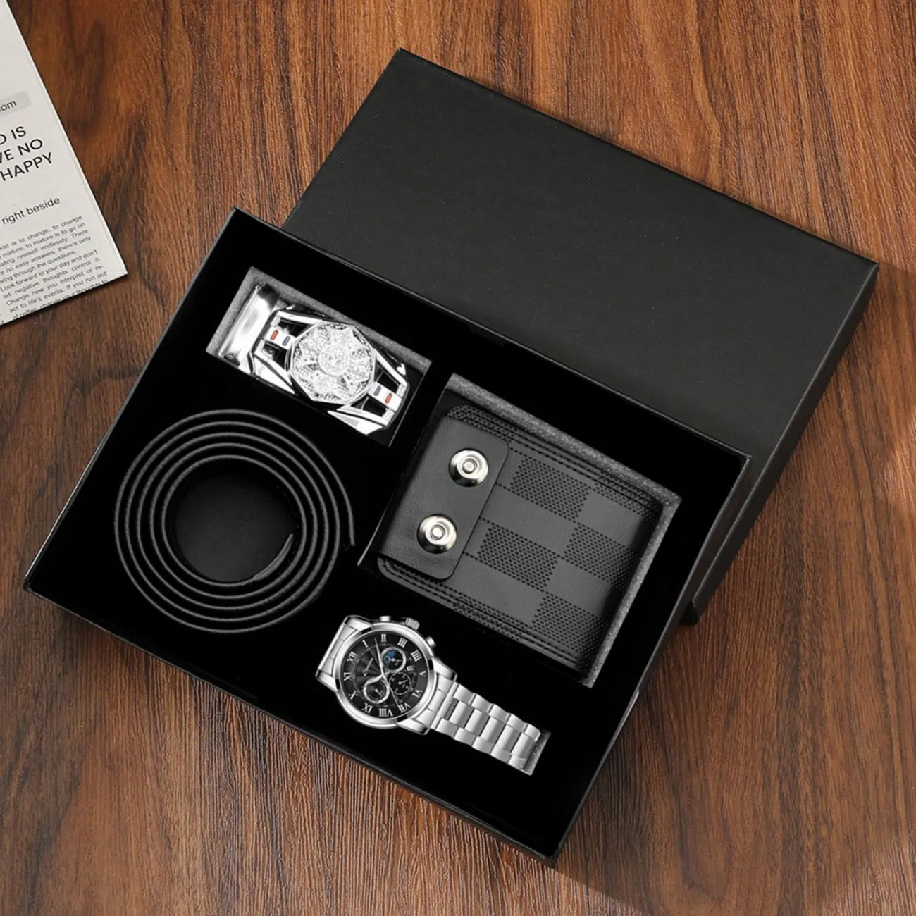 Leather Belt, Wallet, Keychain & Pen