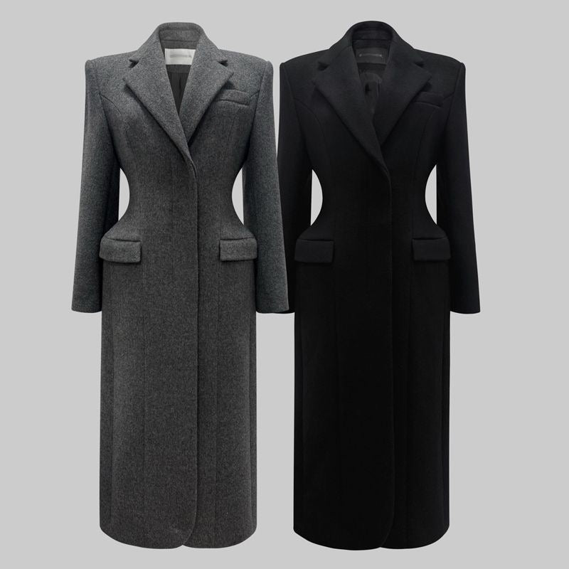 Winter Korean-Style Slimming Wool Tweed Coat