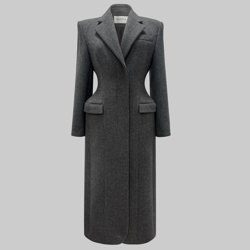 Winter Korean-Style Slimming Wool Tweed Coat