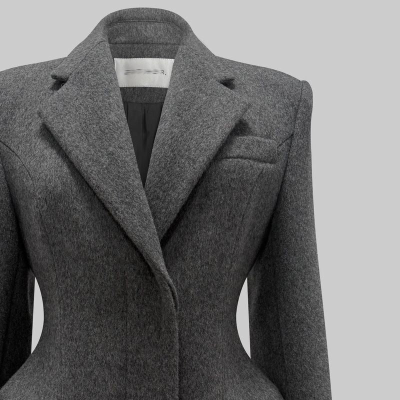 Winter Korean-Style Slimming Wool Tweed Coat