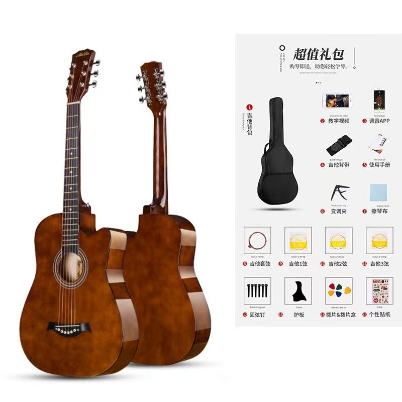 Folk wooden guitar