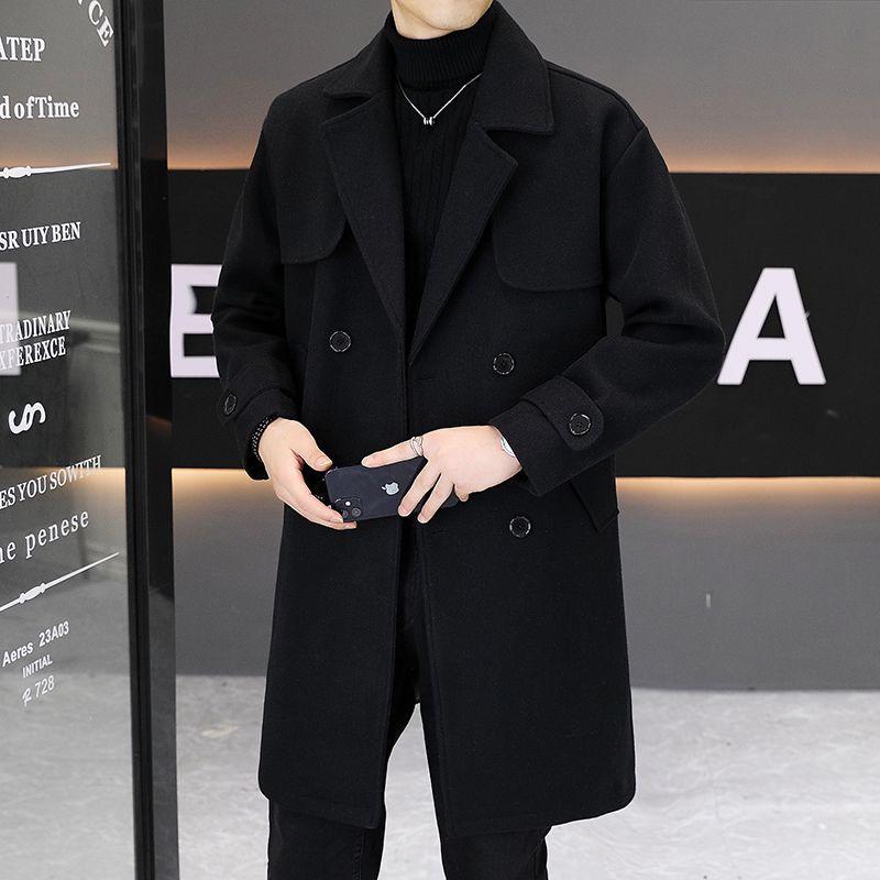 Men's Double-Faced Cashmere Wool Trench Coat