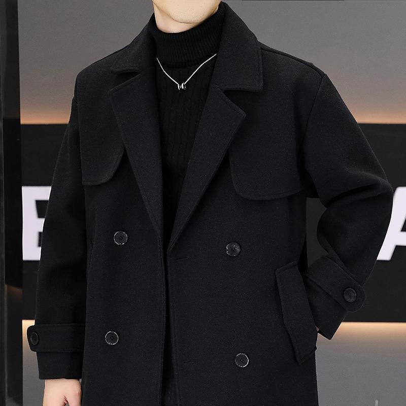 Men's Double-Faced Cashmere Wool Trench Coat