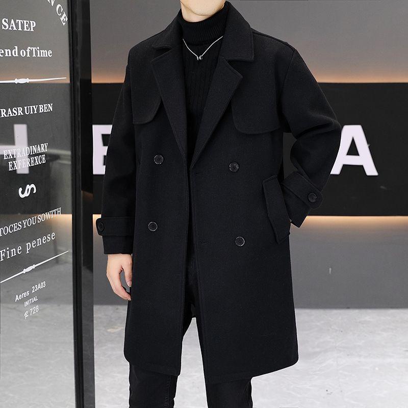 Men's Double-Faced Cashmere Wool Trench Coat