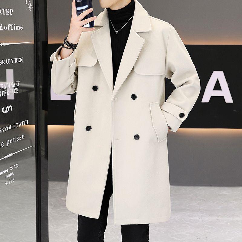 Men's Double-Faced Cashmere Wool Trench Coat
