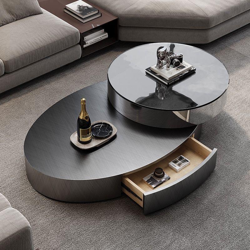 2025 Italian Modern Rotating Coffee Table