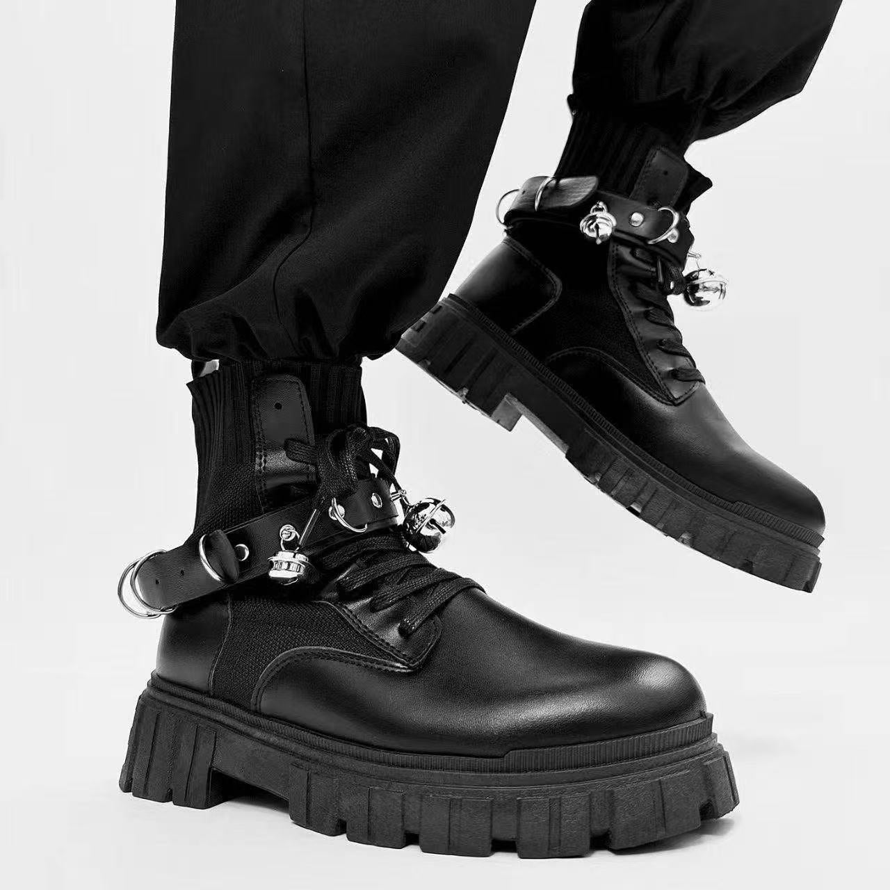 Monolith black leather boots