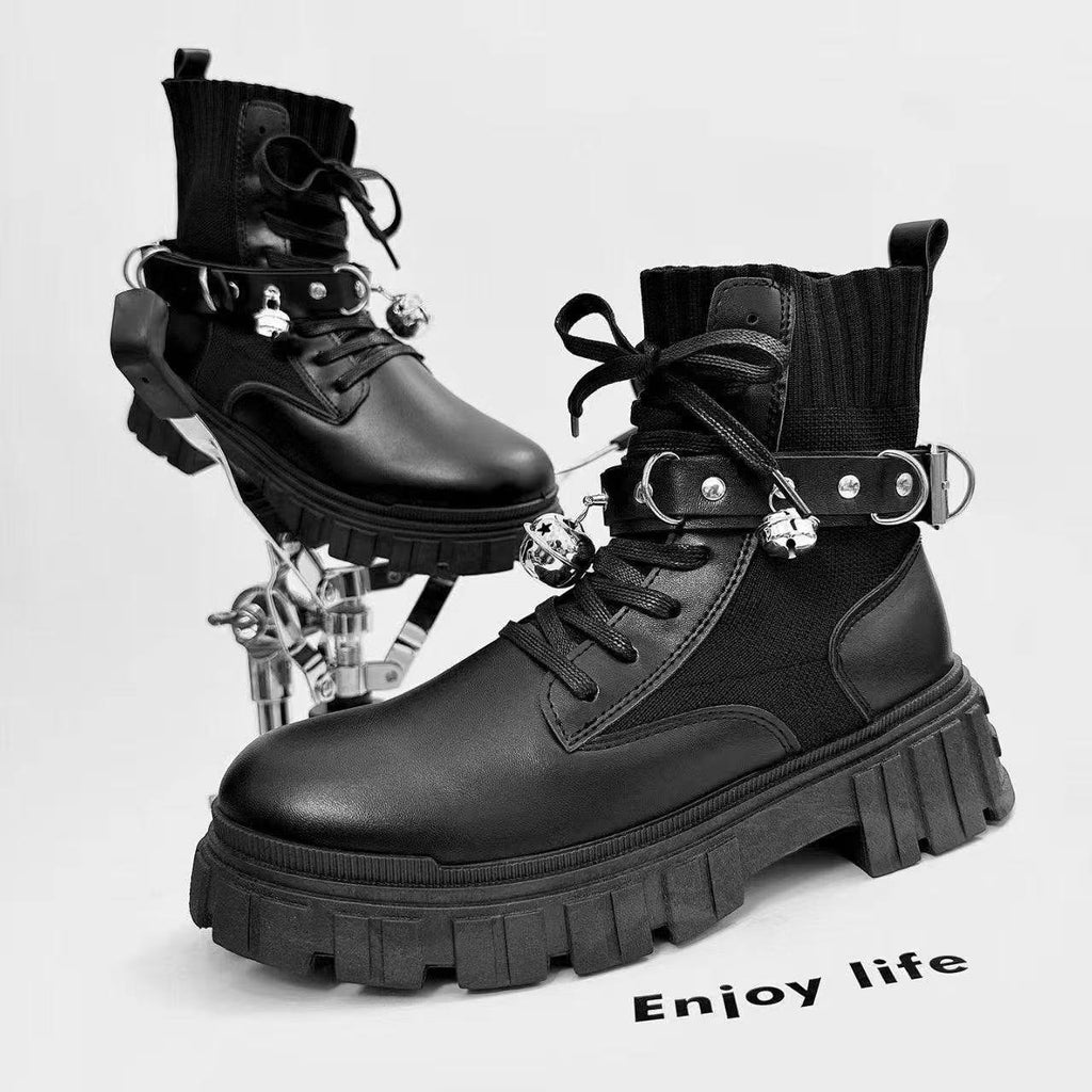 Monolith black leather boots